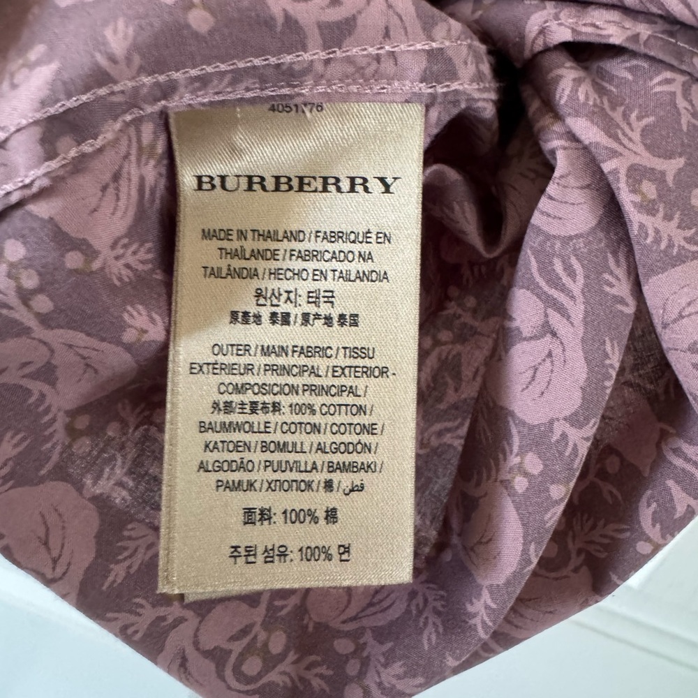 Burberry men’s short sleeve button down shirt, size large, plum/lilac - Picture 8 of 8